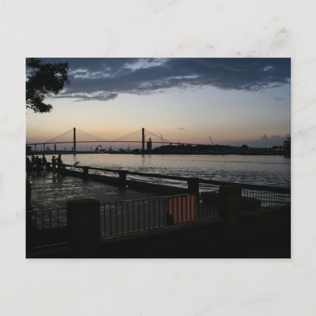 A Summer's Eve View in Savannah Georgia Postcard (Front)