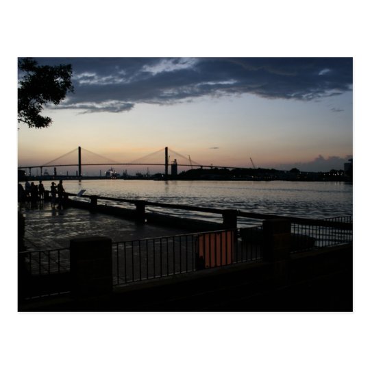 A Summer's Eve View in Savannah Georgia Postcard