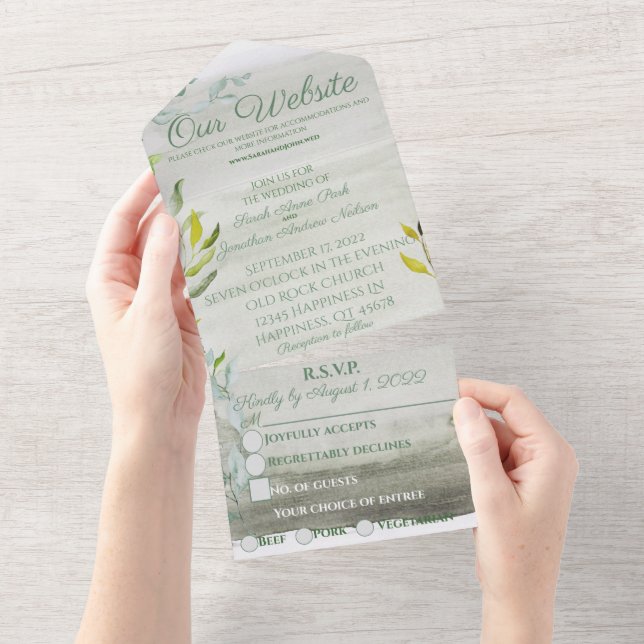 A Summers Tale Watercolor All In One Invitation (Tearaway)