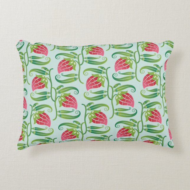 a summery seamless pattern featuring strawberries  decorative cushion (Front)