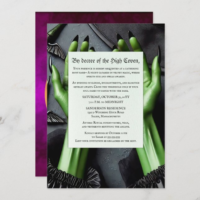 A Summoning of Shadows Witches Halloween Party Invitation (Front/Back)
