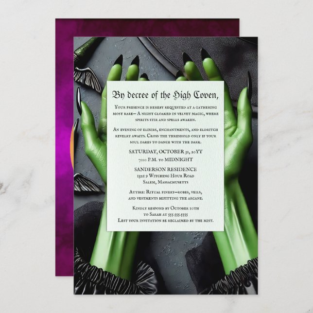 A Summoning of Shadows Witches Halloween Party Invitation (Front/Back)