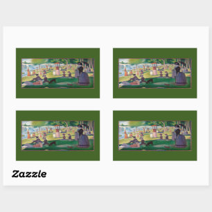 A Sunday on La Grande Jatte by Seurat, Fine Art Rectangular Sticker