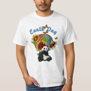 A Sunflower and Panda Earth T-Shirt