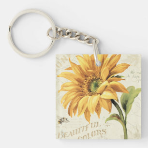 A Sunflower in Full Bloom Key Ring