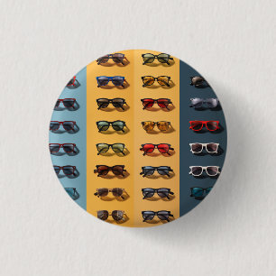 A sunglasses pattern design, 3 cm round badge