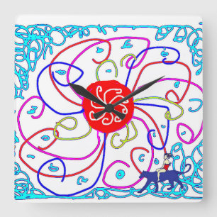 A sunny day square wall clock