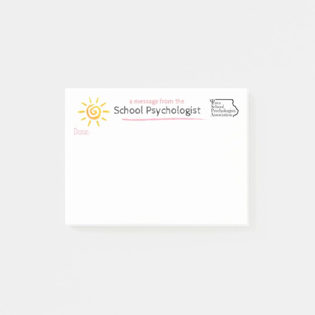 A Sunny Note From the Iowa School Psychologist (Front)