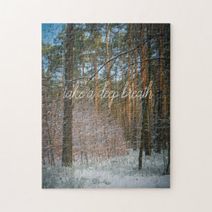 A sunny winter day in the pine forest jigsaw puzzle