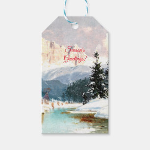 A Sunny Winter Day, View of the Dolomites, custom  Gift Tags