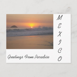 A Sunset In Mexico Postcard