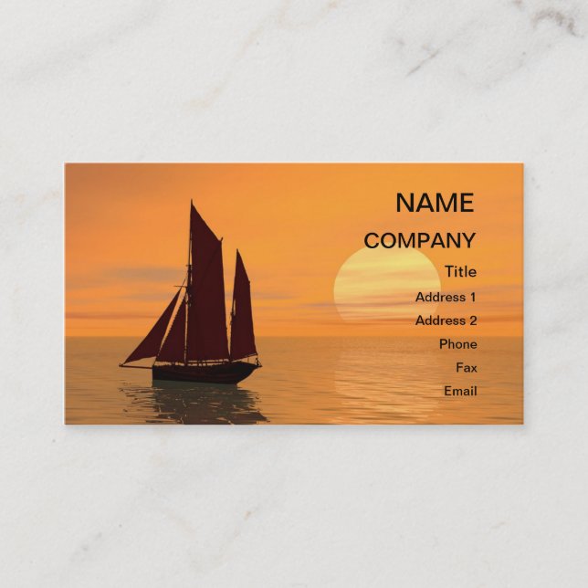 A sunset yacht card for you to customise (Front)