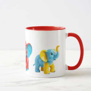A super cute colorful elephant festival. mug