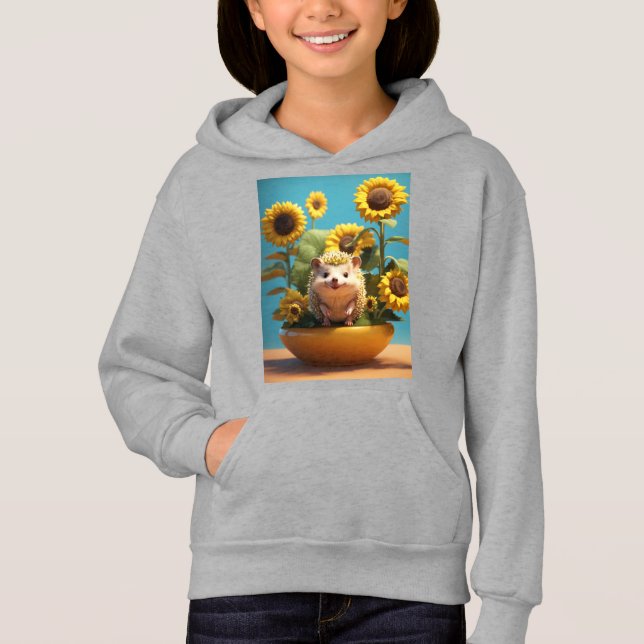 A super cute sunflower hedgehog, unreal engine, 3d (Front)