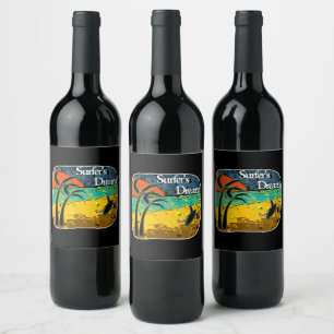 A surfer's dream wine label