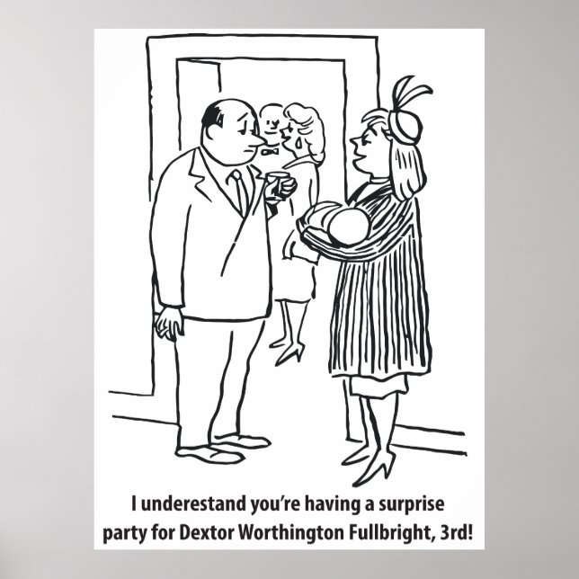 A Surprise for Dextor, Funny, Vintage Poster (Front)