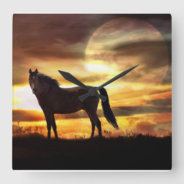A surreal horse and moon clock (Front)