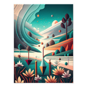 A Surreal Journey Through Neon Dreams Photo Print