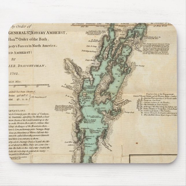 A Survey of Lake Champlain Mouse Mat (Front)