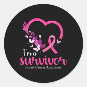 A Survivor Breast Cancer Awareness Women  Classic Round Sticker