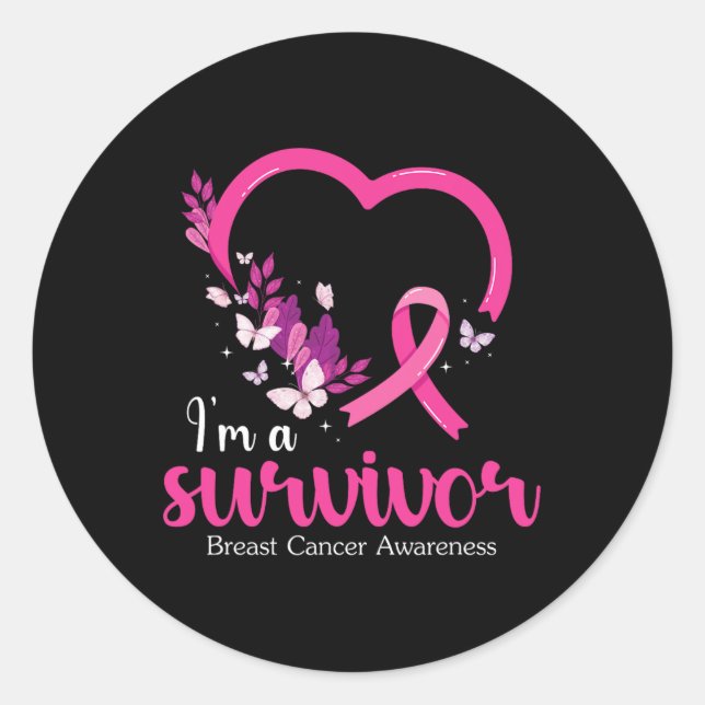 A Survivor Breast Cancer Awareness Women  Classic Round Sticker (Front)