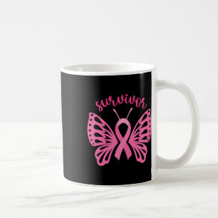 A Survivor Dragonfly Breast Cancer Awareness 1  Coffee Mug