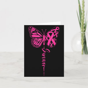 A Survivor Ribbon Butterfly Breast Cancer Card