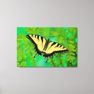 A Swallowtail Butterfly Landing Canvas Print