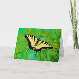 A Swallowtail Butterfly Landing Holiday Card