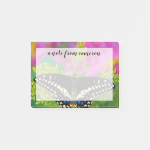 A Swallowtail-Butterfly Landing Post-it Notes