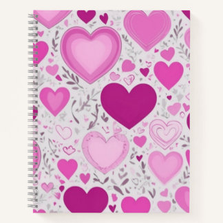 A sweet and charming pink hearts pattern notebook