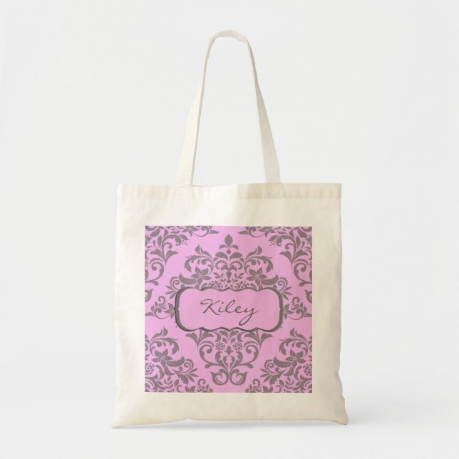 A Sweet Array of Pink and Grey Tote Bag (Front)