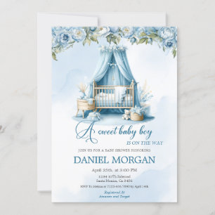 A Sweet Baby Boy Is on The Way Baby Shower Invitation