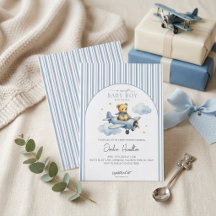 A Sweet Baby Boy Teddy Bear Vintage Blue Aeroplane