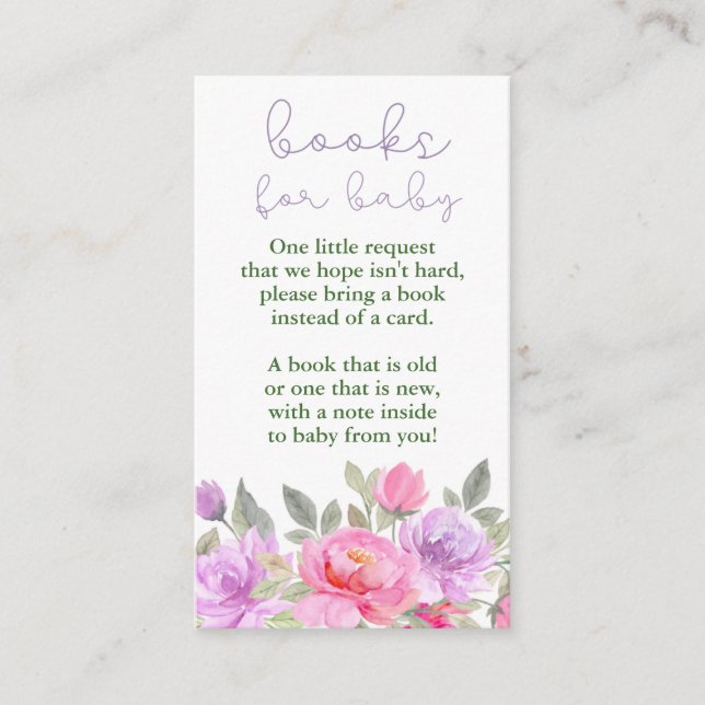 A Sweet Baby Girl Baby Shower Enclosure Card (Front)