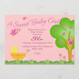 A Sweet Baby Girl Baby Shower Invitation