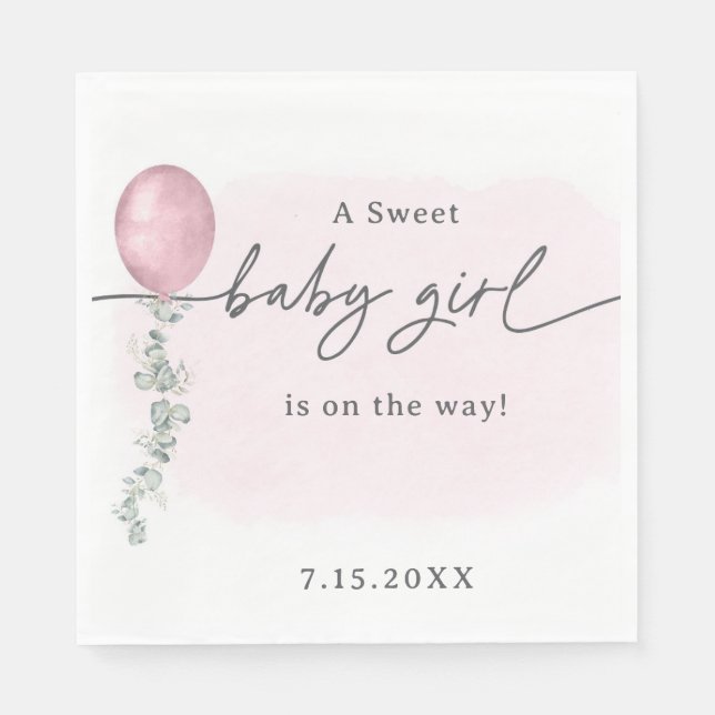A Sweet Baby Girl Baby Shower  Napkin (Front)