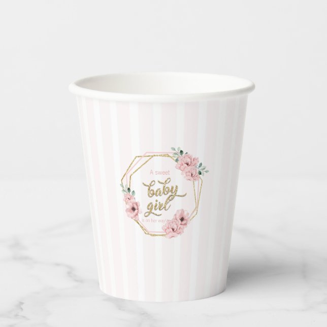 A Sweet Baby Girl Boho Paper Cups (Front)