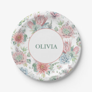 A Sweet Baby Girl Purple & Pink Baby Shower Plates