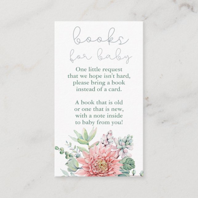 A Sweet Baby Girl Shower Desert Enclosure Card (Front)
