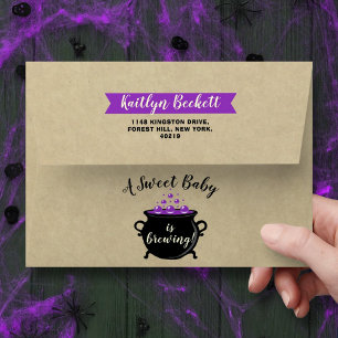 A Sweet Baby Is Brewing Halloween Baby Shower Envelope