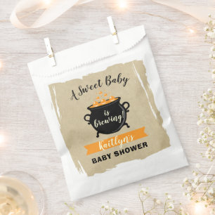 A Sweet Baby Is Brewing Halloween Baby Shower Favour Bags