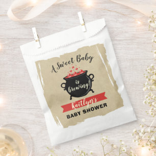A Sweet Baby Is Brewing Halloween Baby Shower Favour Bags