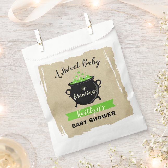 A Sweet Baby Is Brewing Halloween Baby Shower Favour Bags (Clipped)