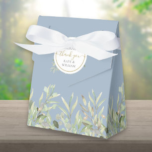A Sweet Beginning Greenery Wedding Dusty Blue Favour Box