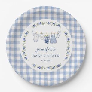 A Sweet Berry Blueberry Baby Shower Paper Plate