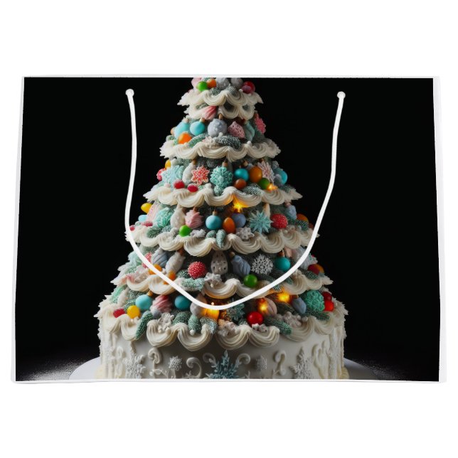 A Sweet Celebration The Christmas Tree Cake Large Gift Bag (Front)