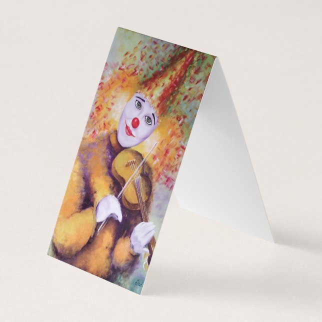 A sweet clown playing the violin business card (Front)