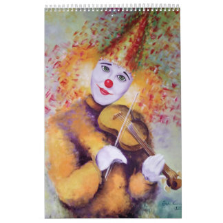 A sweet clown playing the violin calendar