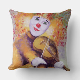 A sweet clown playing the violin cushion